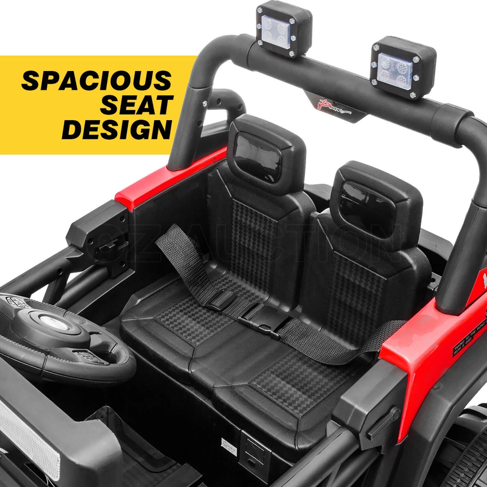 Electric Ride On Car Vehicle Toy Off Road Remote Control Jeep Truck for Kids Red - image 2 of 4