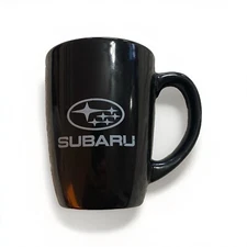 Subaru Coffee Mug - Automotive Ceramic Mug - Black with White Logo on two sides