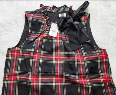 j crew factory christmas dress New women's J Crew Factory plaid bow-neck Christmas shift dress