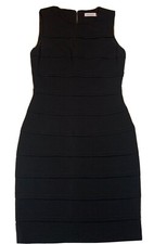 Calvin Klein Dress Sz 4 Black Sheath Stretch Sleeveless
