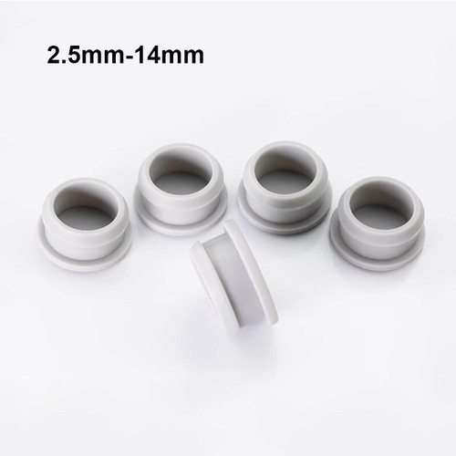 2.5mm-14mm Grey Snap-On Silicone Rubber Hole Plug Seal Stopper End Cap With Hole - 第 1/8 張圖片