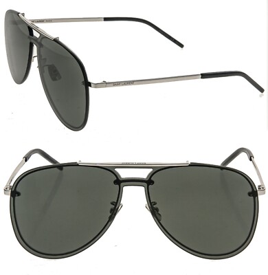 SAINT LAURENT CLASSIC MASK SL 11 001 Silver Black Unisex