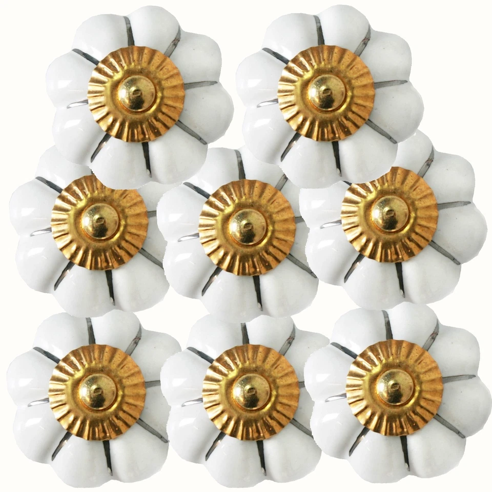 Möbelknöpfe Set-6-8-10 STK Möbelgriffe Weiß Keramik Möbelknopf Porzellan 196 - Bild 2 von 4