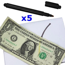 5 UV Counterfeit Money Detector Test Fake Dollar Bill Currency Check Pen Marker
