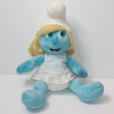 Build a Bear Workshop 17" Blue Smurfette in White Dress Plush Stuffed Animal Toy
