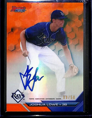 2016 Bowman's Best Orange Refractor Autograph #B16-JL Joshua Lowe No 9 of 50