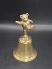 Vintage Solid Brass Bell Dancing Bear Heavy