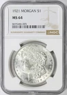 1921 $1 Morgan Dollar NGC MS64 Philadelphia