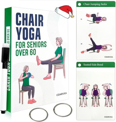 Chair Yoga Workouts for Elderly-58 Exercise Cards with Chair Yoga,Gentle Seated