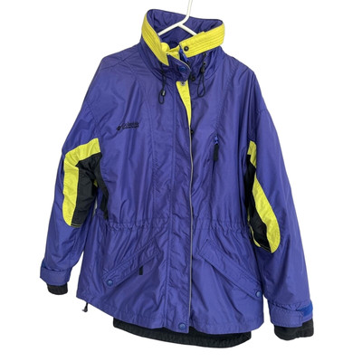 Vintage Columbia Long s Peak Interchange Jacket Women s M Waterproof 90 s 3-in-1
