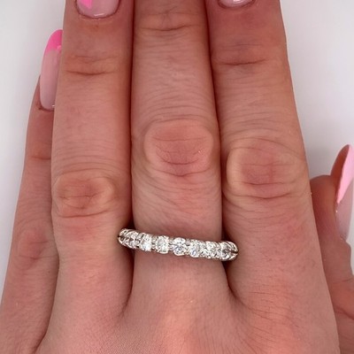 Eternity Band 2,39 Karat Lab Created Rundschliff Diamant 14k Weißgold E F VVS