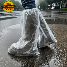 10Pairs Disposable Waterproof Shoe Covers Non Slip Rain Boot Protectors Clear XL