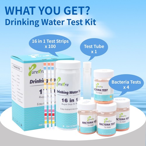 17‑in‑1 Drinking Water Test Kit 100 Strips w Bacteria and Hardness - Picture 2 of 7