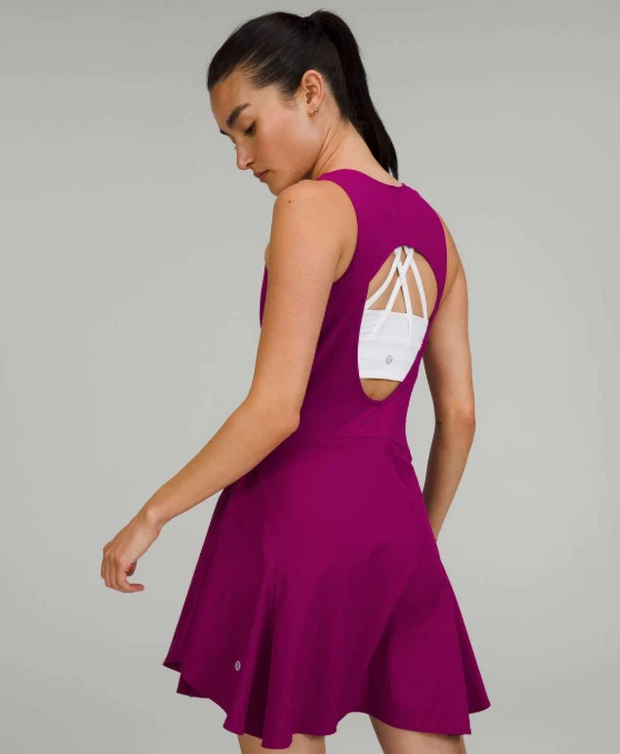 Lululemon Everlux теннис короткое платье 14 пурпурный бак Activewear пиклбол - Изображение 3 из 4