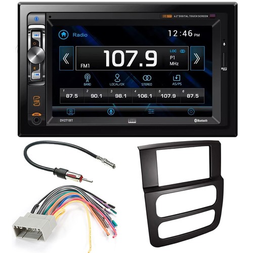 DV271BT CD/DVD Bluetooth Car Stereo + Install Kit for Dodge 2002-2005 RAM 1500