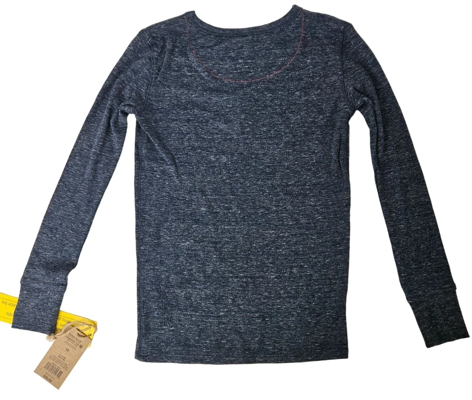 Levi's Kids Pajama Set Size 10 Long Sleeve Henley Top Pants Blue Heather Comfort - Image 3 of 4