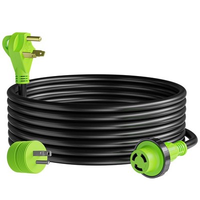 25' Power/Extension Cord with 30 AMP Male Standard/30 AMP Female Locking Adapter