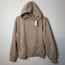 Superdry Micro Logo Embroidered Boxy Hoodie Women  s size 10 Taupe Sweatshirt NEW