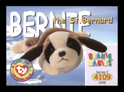 4109 Ty Beanie Baby Bernte The St. Bernard 52 1998 Seria 1 Karta kolekcjonerska TCG CCG - Zdjęcie 1 z 2