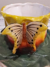 VTG One Piece Cup and Saucer with Butterfly Handle