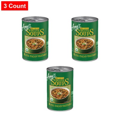 Amy S Soup, Vegan Hearty Rustic Vegetable Soup, Beans And Rice,14 Oz-3 Count