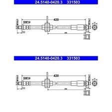 2X ATE BREMSSCHLÄUCHE HINTEN PASSEND FÜR FORD C-MAX FOCUS GRAND LINKS+RECHTS