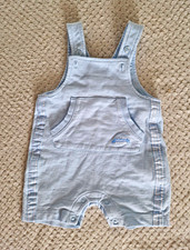 Mintini Baby Boys Blue Dungaree Playsuit 6-9 Months Cotton Jersey Pockets