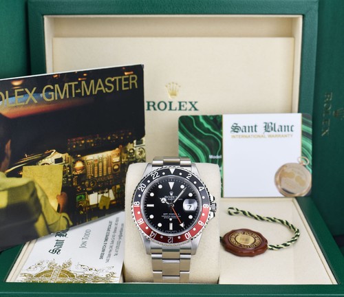 ROLEX Mens Stainless Steel GMT Master II Coke Bezel Error Dial 16710 SANT BLANC