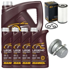 Motor&ouml;l Filter Set MANNOL 0W-30 504/507 9 Liter + Schraube f&uuml;r Mercedes R-Klasse