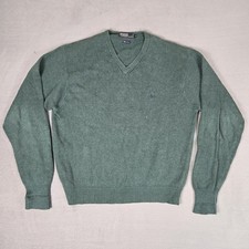 Vintage Polo Ralph Lauren Sweater Mens Large Linen Cotton Knit Pullover Green