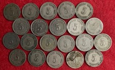 Germany 5 pfennig 1905 ADGJ 1906 A D E F G J 1907 AF J 1908 A D E F G J 1909 A D