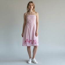 Express Dress Pink Cottage Floral Embroidered Coquette Size 14 Fairy Whimsical