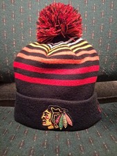 New Era Chicago Blackhawks Beanie Knit Hat Winter Hat Pom