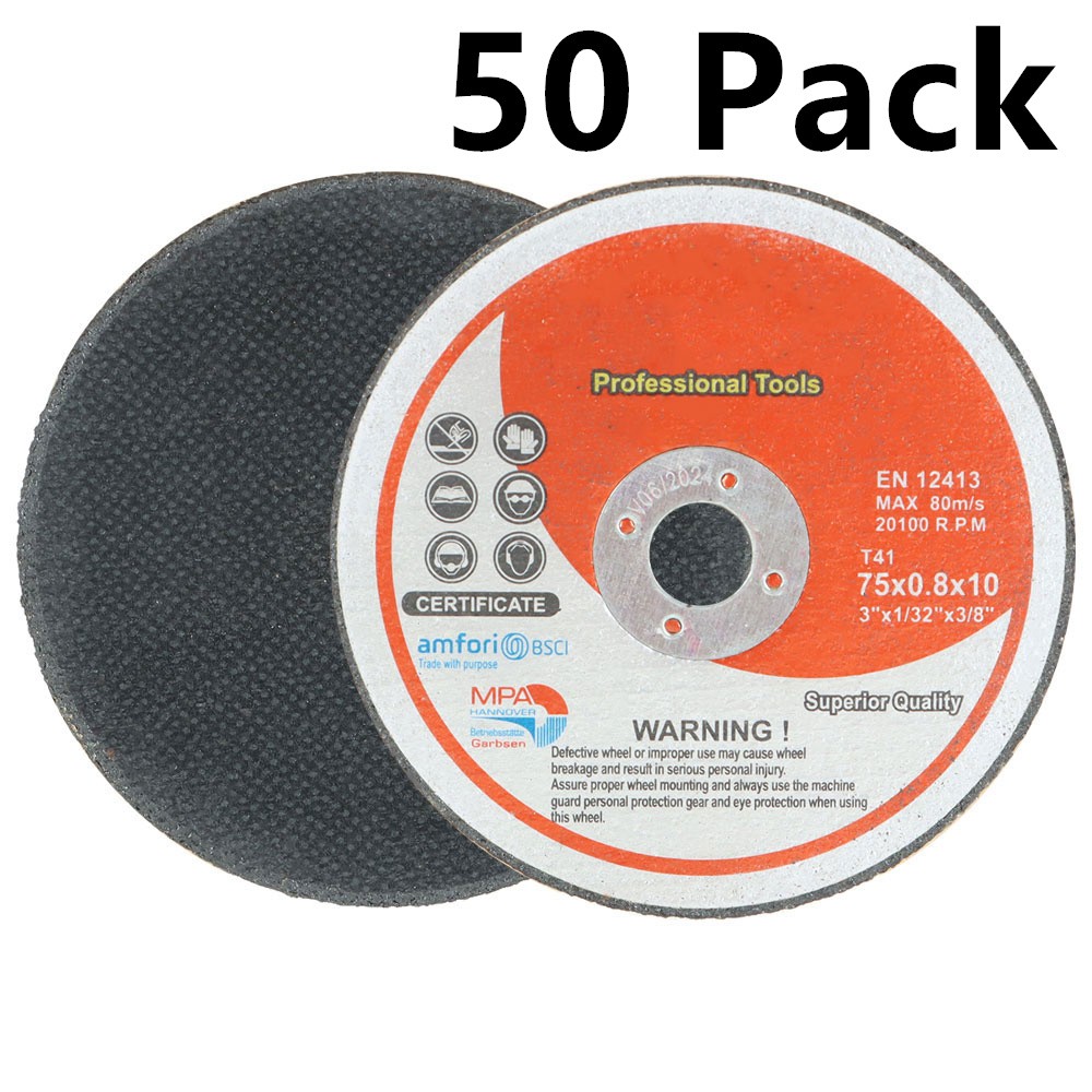 3” x 1/32” x 3/8” Metal and Stainless Steel Cut Off Wheels For Die Grind Pack 50