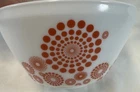 Vintage Charm Inspired by Pyrex 6 Cup Mixing Bowl Retro Burst Red Dots on White