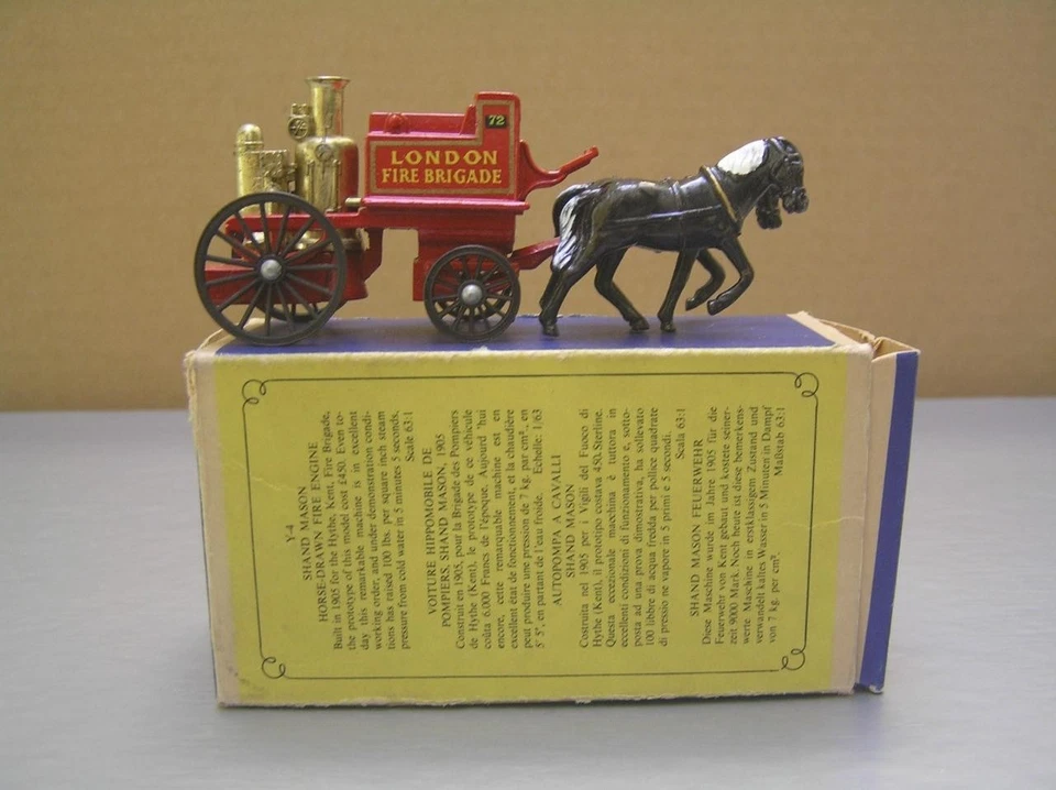 Matchbox Models of Yesteryear Y4 Shand Mason horse drawn fire engine MIB - Image 3 of 4