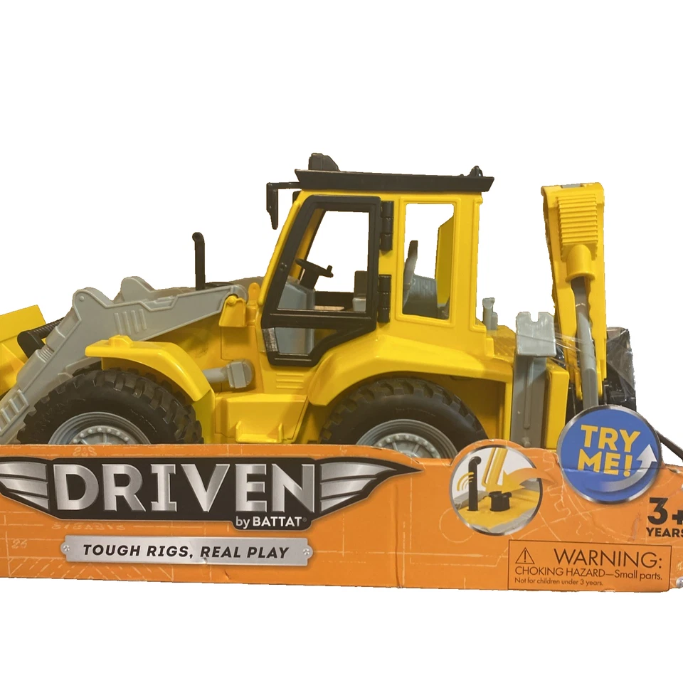 Camión retroexcavadora con efectos de sonido impulsado por Battat Micro juguete cargador frontal Foto 3 de 4