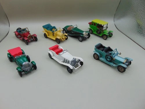 7 Vintage 1960's MATCHBOX MOY Vehicles~Rolls Royce~Bentley~ Mercedes~Stutz~Riley