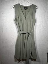 DKNY Woman's Khaki Green Dress, Size 16