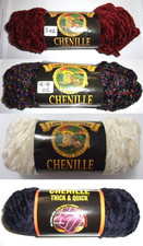Lion Brand Chenille Thick  Quick Yarn, Complete/Partial, Any Color, Sold Per Sk