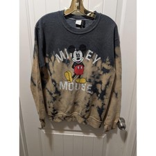 Disney Mickey Mouse Tie Dye Womens S Crewneck Graphic Sweatshirt