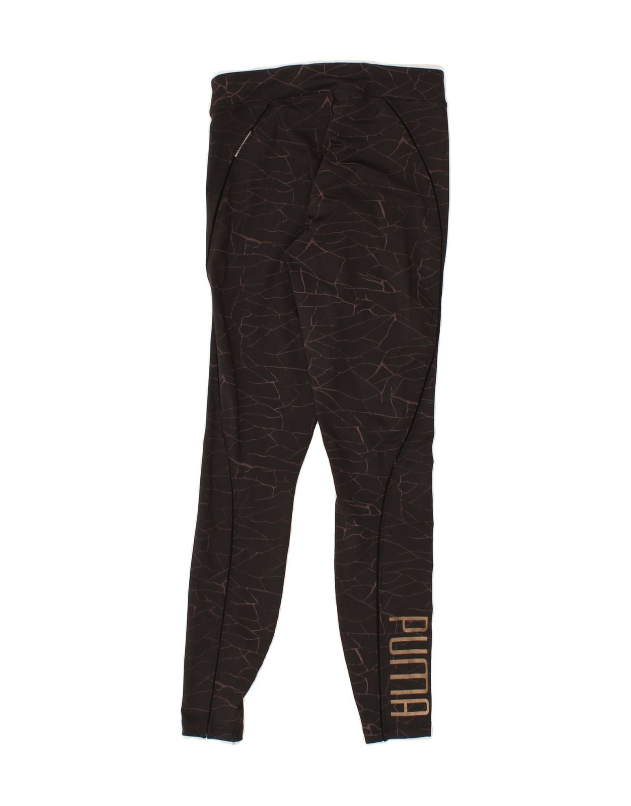 PUMA Womens Graphic Leggings UK 8 Small Black Polyester BM19 image 2