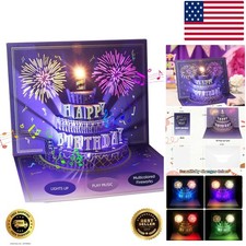 Happy Birthday Cards Fireworks, Lights, Music and Sound Fireworks Cake 3D Pop...
