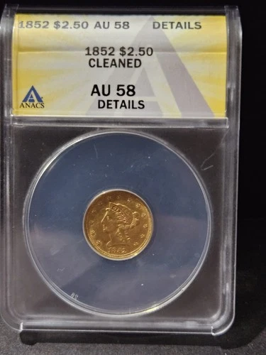 Gold 1856 $2.50 Liberty Head Quarter Eagle Gold Coin AU58