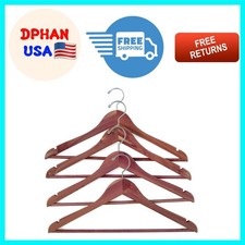 Organic Cedar Hangers Set of 4 with Swivel Hooks  Straps Support