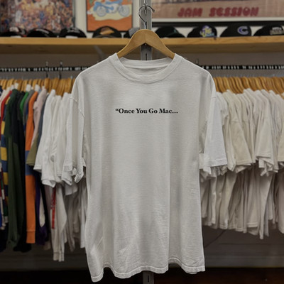 Rare Apple Once You Go Mac Washed T-Shirt White L