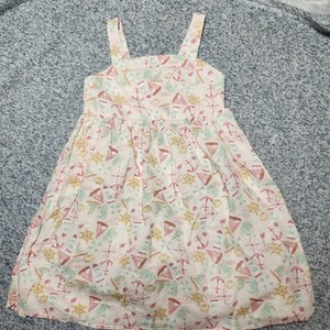 Isaac Mizrahi Girls Nautical Dress Size 7 Sailboat Anchor Lighthouse Summer