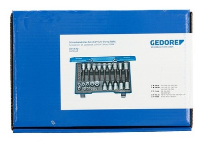 Gedore Blau 19 TX 20 Schraubendreher-Satz 1/2''+1/4'' 34-teilig TX - 6129440