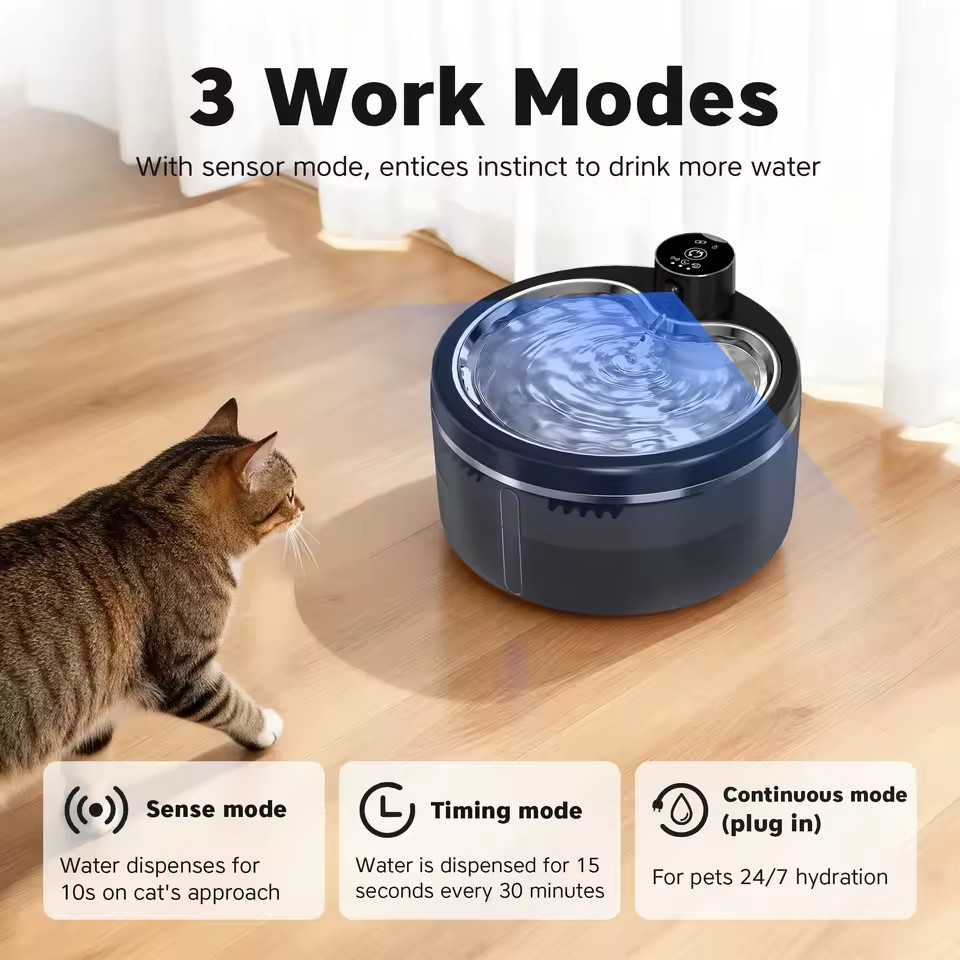 Abreuvoir pour chat anti-acné féline 3L avec système de filtration actif