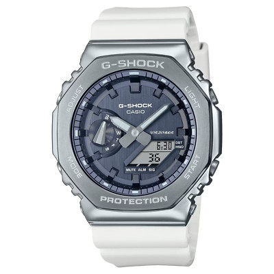 New Casio G-Shock 2100 Series Analog Digital Gray Dial, White Watch GM2100WS-7A